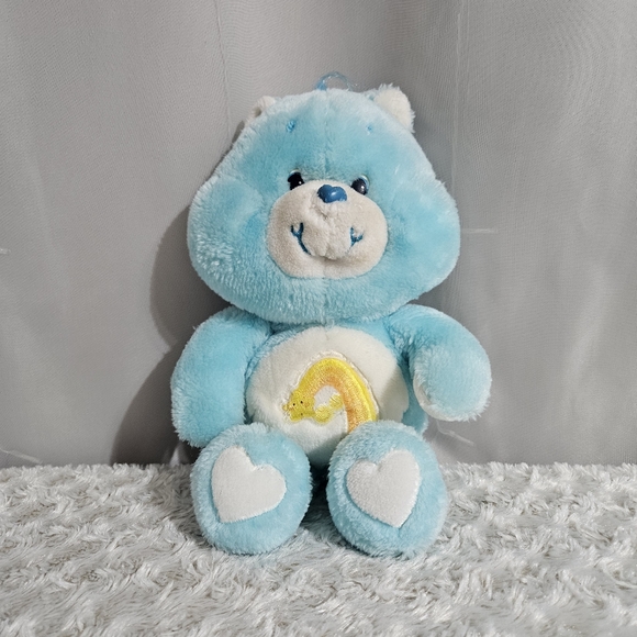 Care Bears - Vintage Aqua Blue Wish Bear Plush - 1983 - Picture 1 of 10